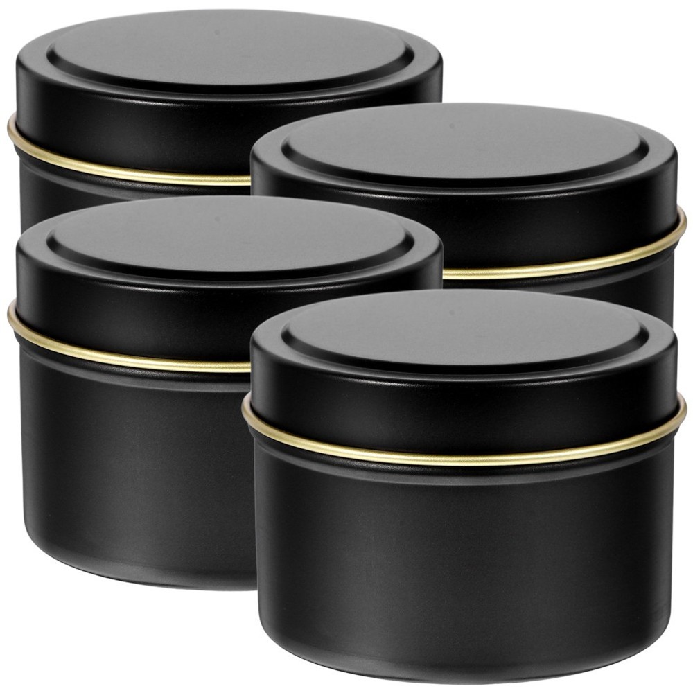 4 Pcs Candles Jars Empty Tin Mini with Lids Metal Storage Container