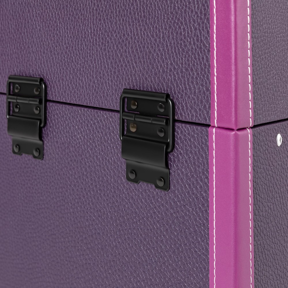 Portable Rolling Makeups Train Case Lockable Cosmetic Storage Organizer Trolley