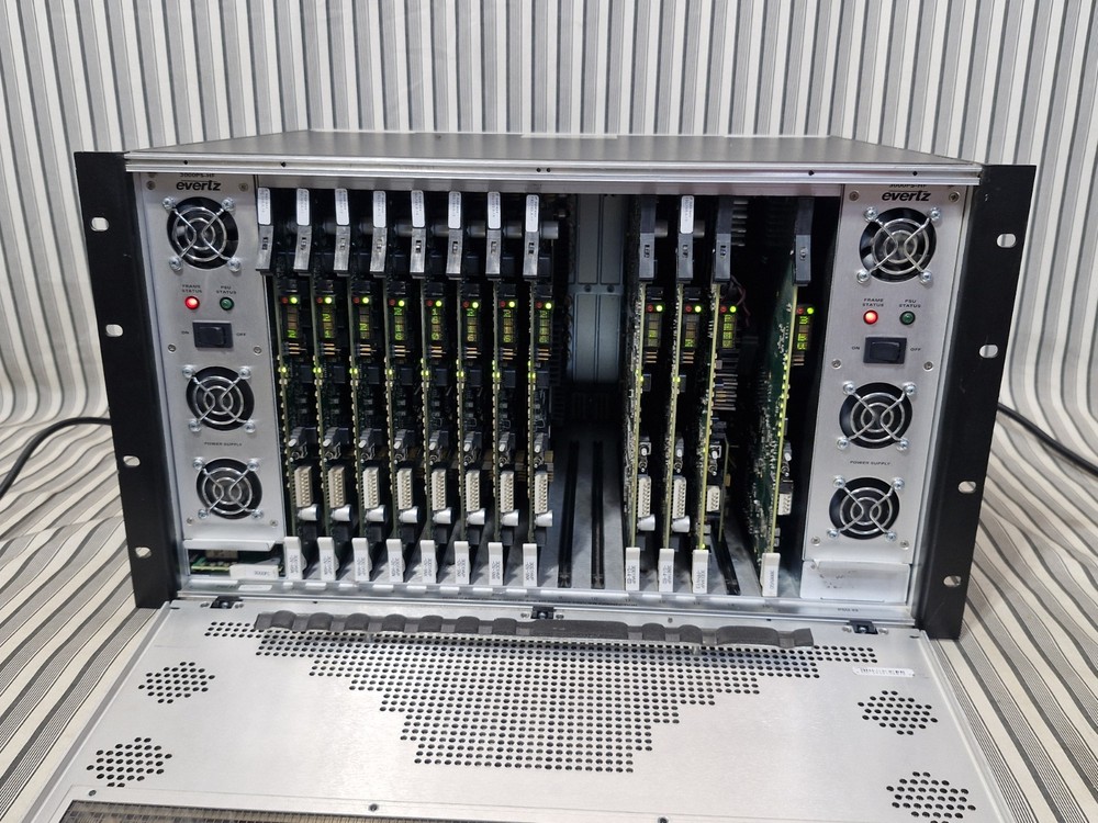 Evertz 3000FR Multi-Image Processor Frame w/ Modules Powers On, Not Fully Tested