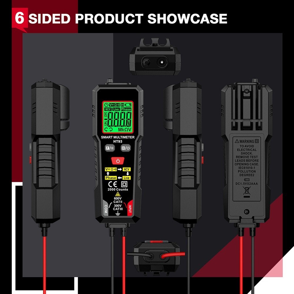 HT93 Smart Multimeter for Electrical Testing with Handheld NCV DETECTION