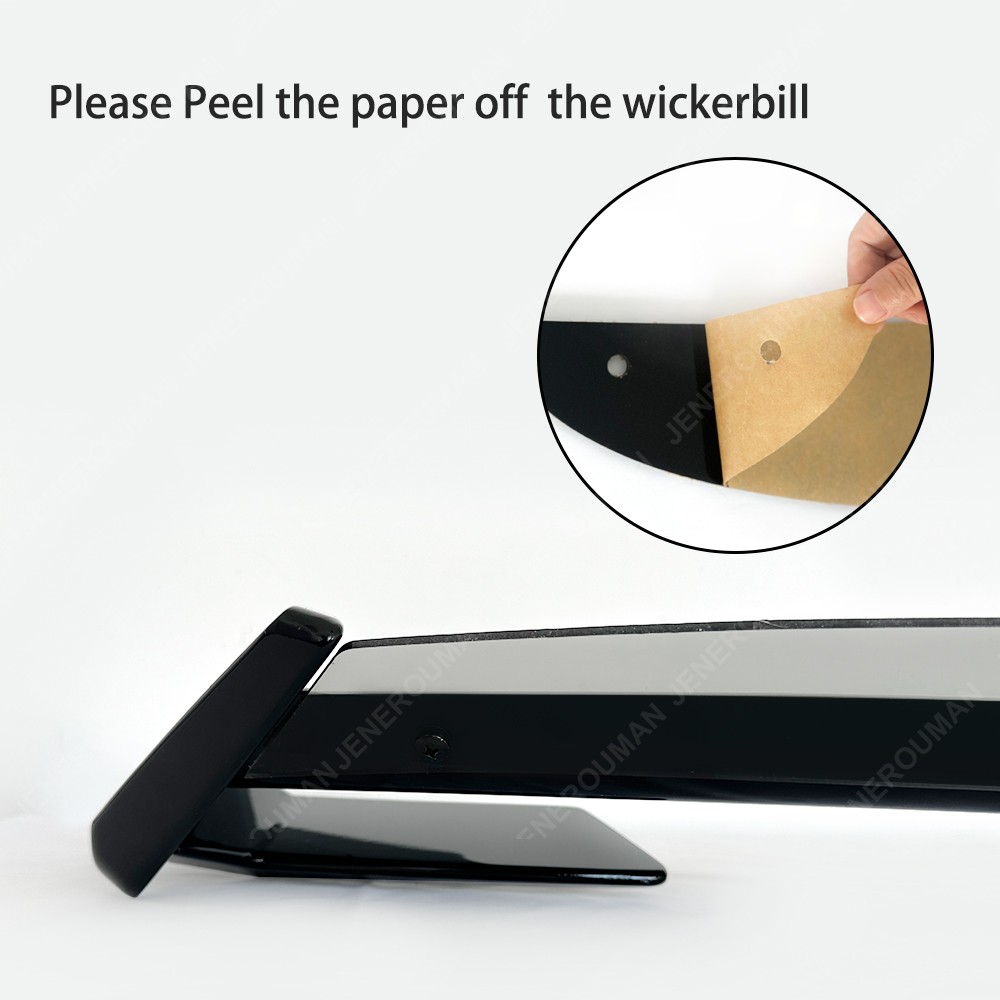 Glossy Black Rear Trunk Wickerbill Spoiler Wing Set For 2024 2025 Ford Mustang