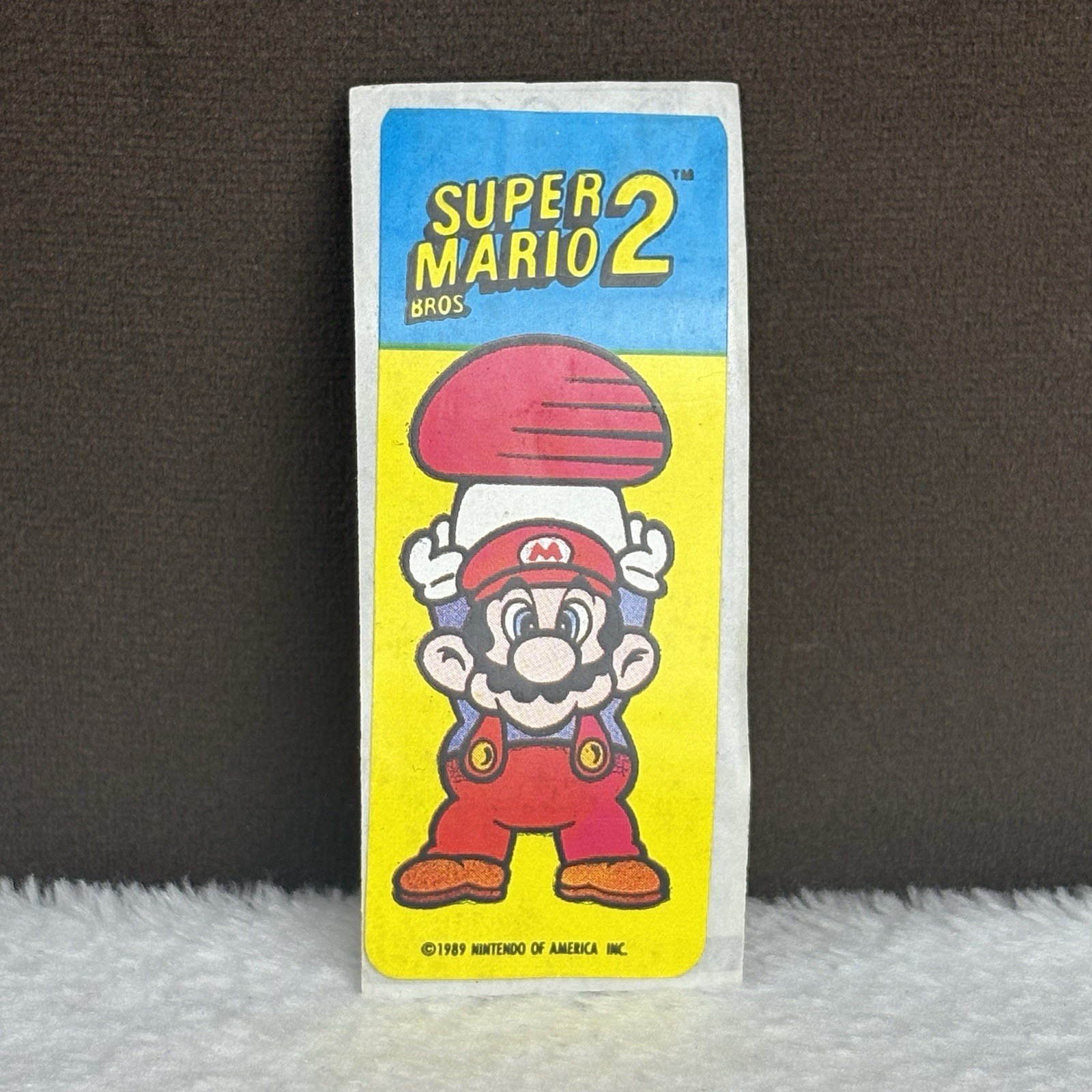 RARE! Vtg 1989 Super Mario Bros. 2 Mushroom Nintendo Topps Game Tip Sticker 80s!