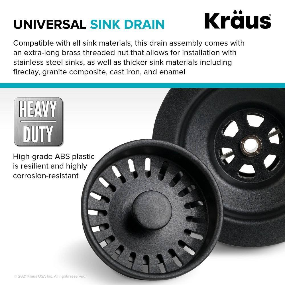 KRAUS Kitchen Sink Strainer in Black