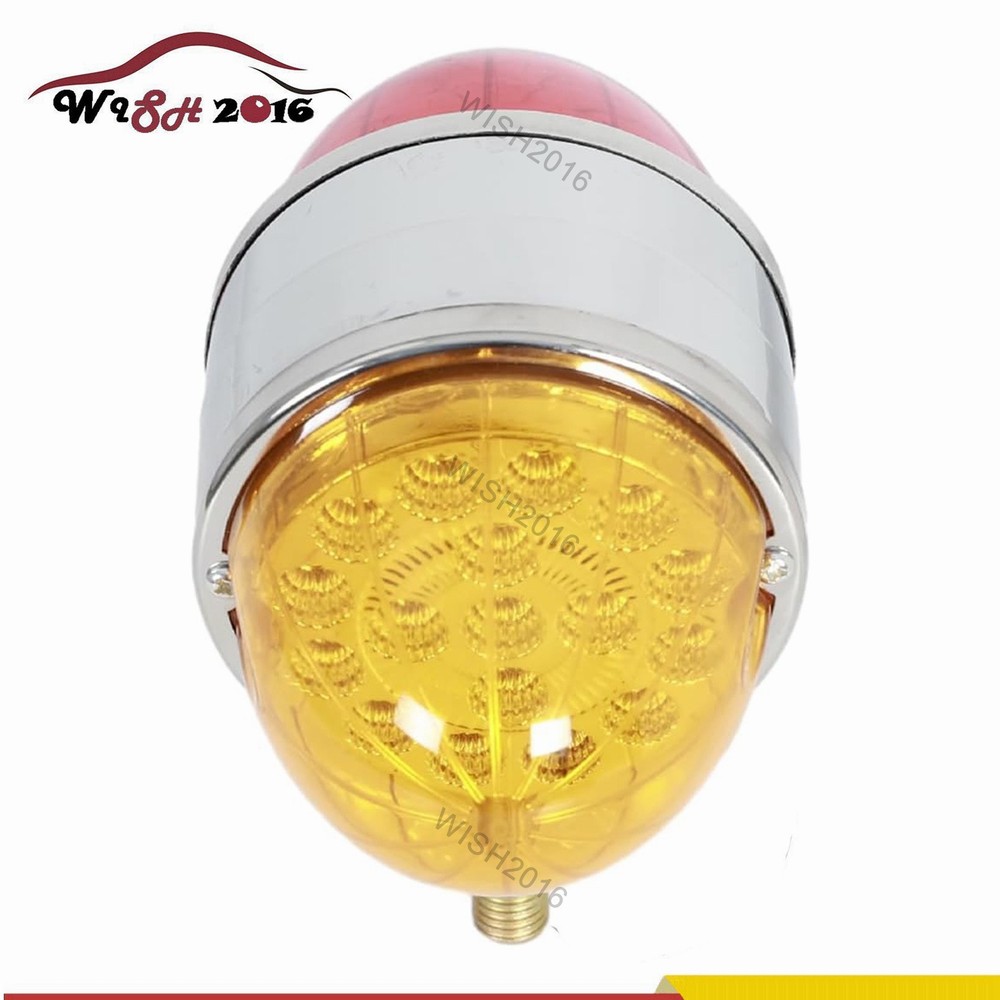 2PCS 17 LED Dual Function Watermelon Double Face Light Amber Red Chrome Lights