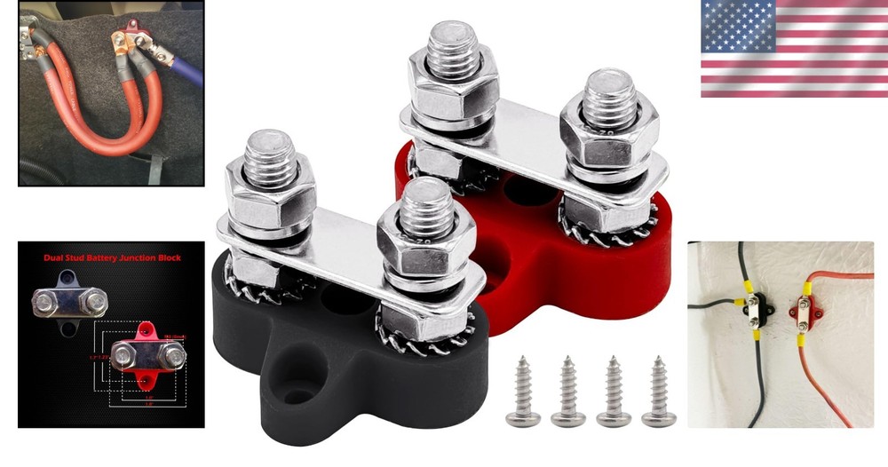 200A Dual Studs Power Distribution Block - Reliable Battery Junction Post