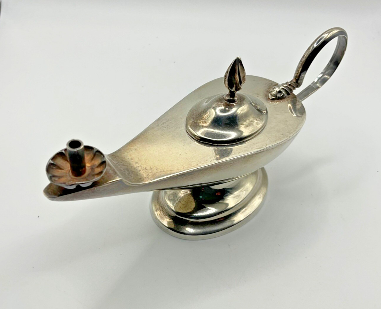 Vintage Maltese 925 Sterling Silver Aladdin Oil Lamp Cigar Lighter JT Malta