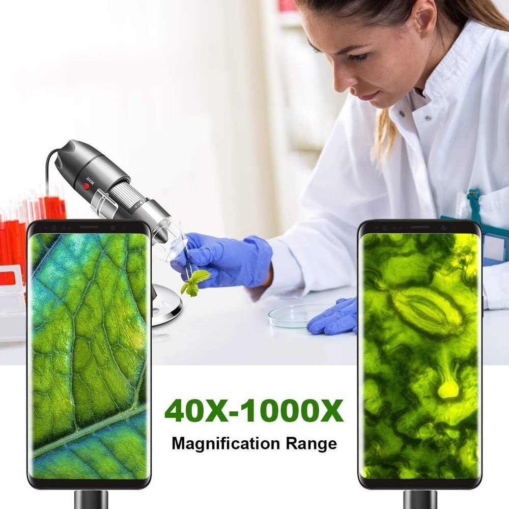 High Magnification USB Digital Microscope Camera with Carrying Case and Stand