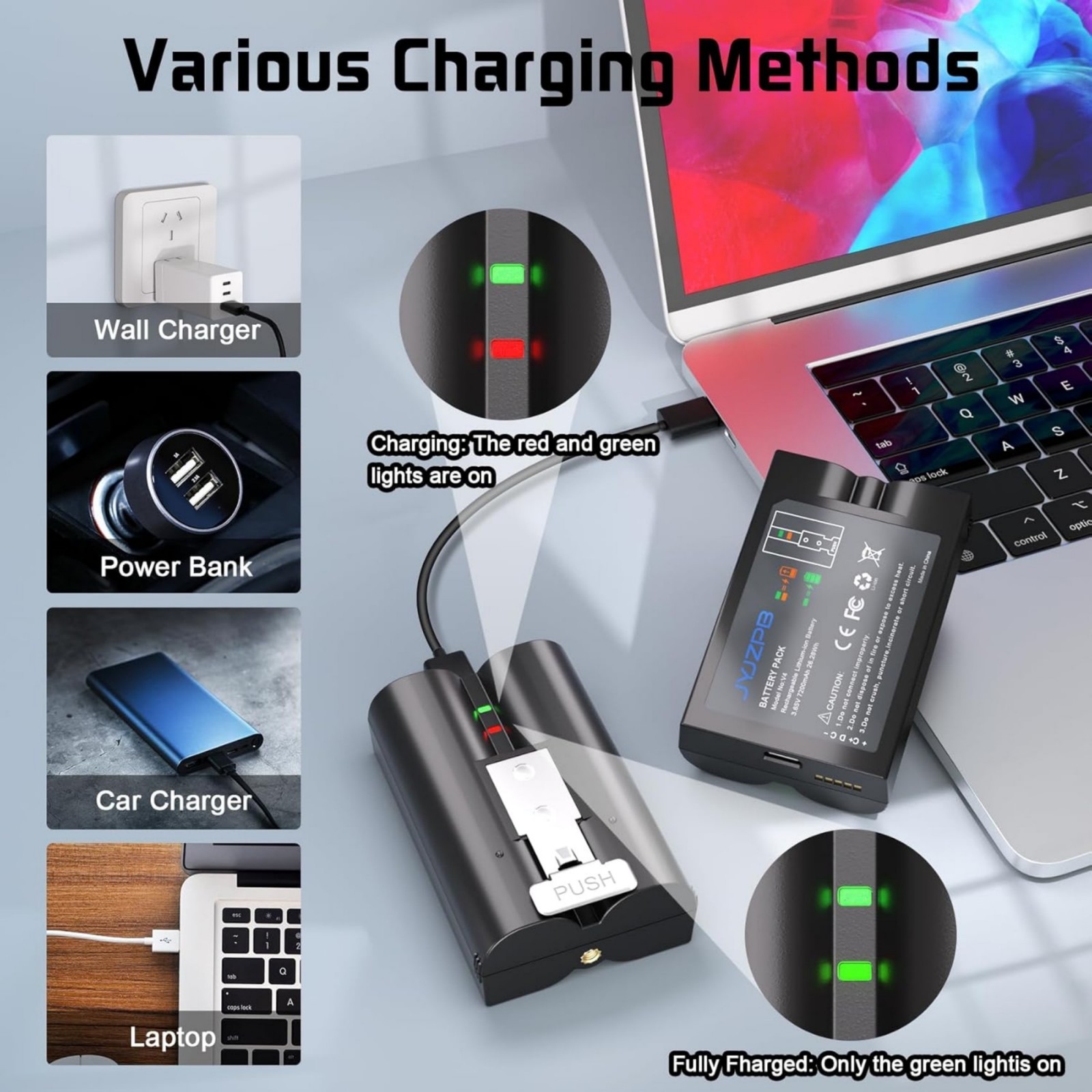 2 Pack 7200mAh Rechargeable Battery and Charger Station for Ring Doorbell 2/3/4