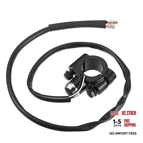 7/8" Motorcycle Handlebar Control Horn Start Switch Button with Connectors