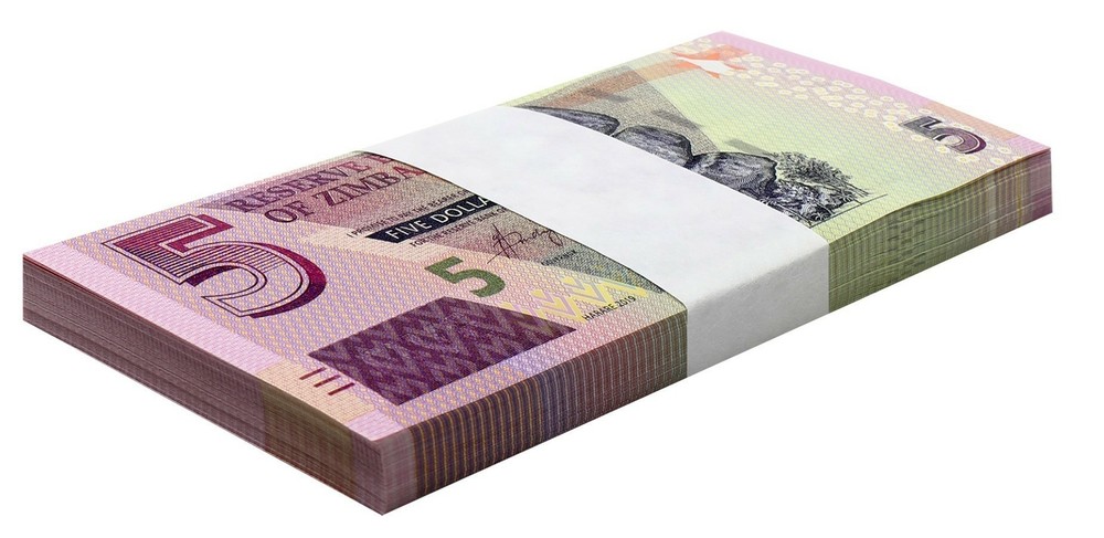 Zimbabwe 5 Dollars, 2019, P-102, UNC X 100 PCS Bundle Pack