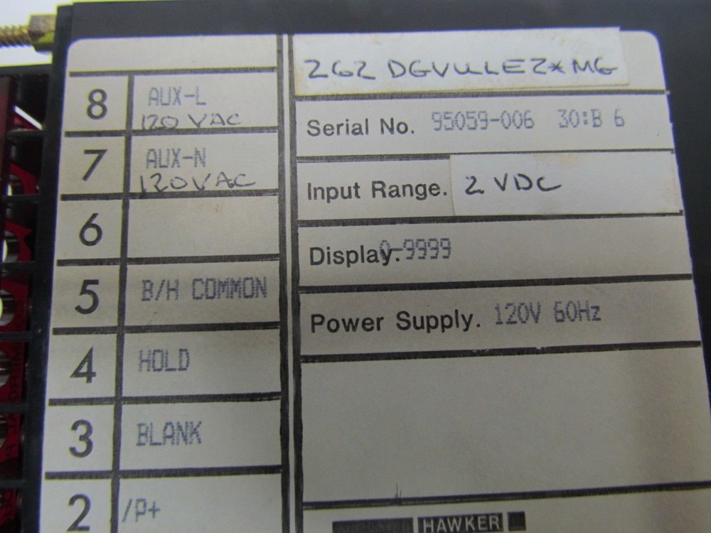 Crompton 2G2-DGVULEZ 262 Series LED digital indicator 4 digit 120V 2VDC input