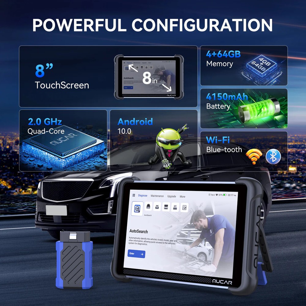 MUCAR 892BT ECU Coding Scanner Auto Diagnostic Tool Active Test Car Key Program