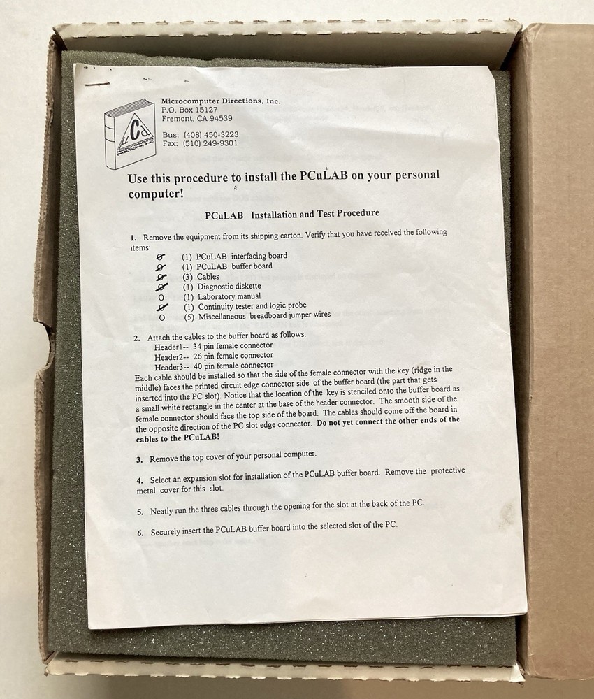 PCuLAB Microcomputer Training System (Logic) Complete NOS Kit 1995 Vintage USA
