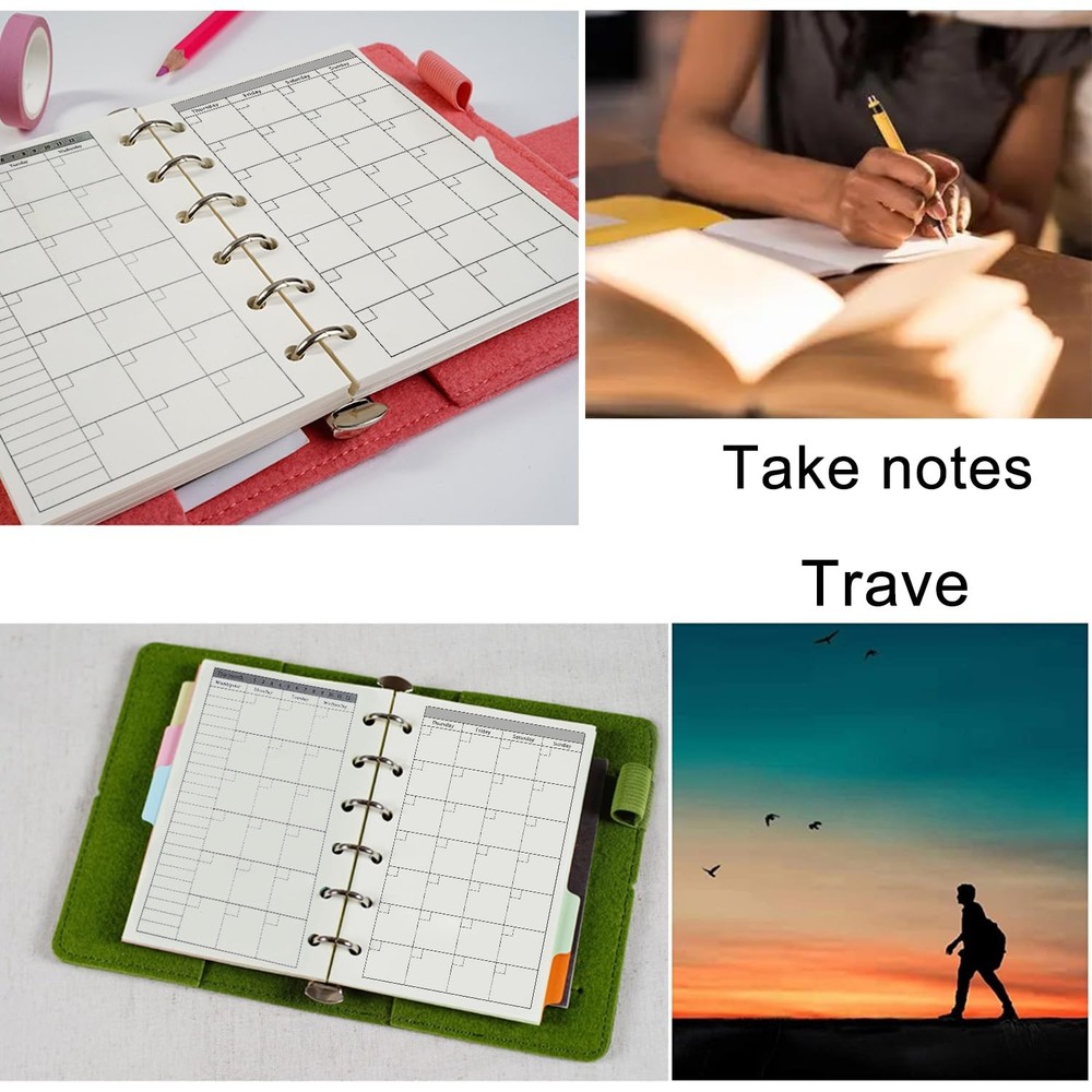 A7 Planner Refills, 3 Pack 135 Sheets/270 Pages A7, Monthly