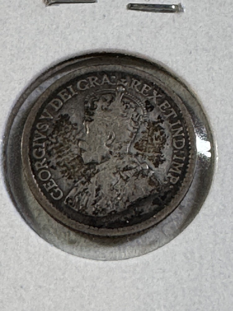1920 Canada 5 Cents Small Silver Coin