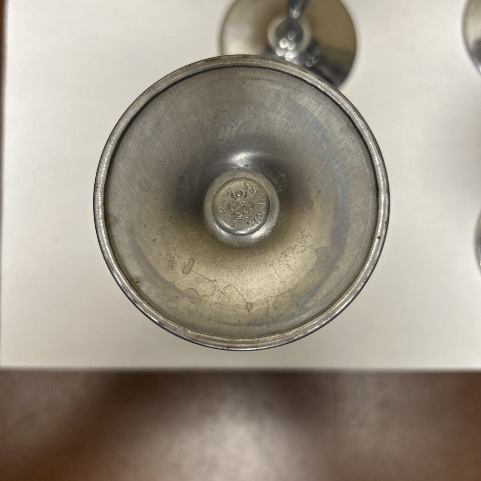 6 Stainless/Chrome-Wine/Champagne Goblets-READ