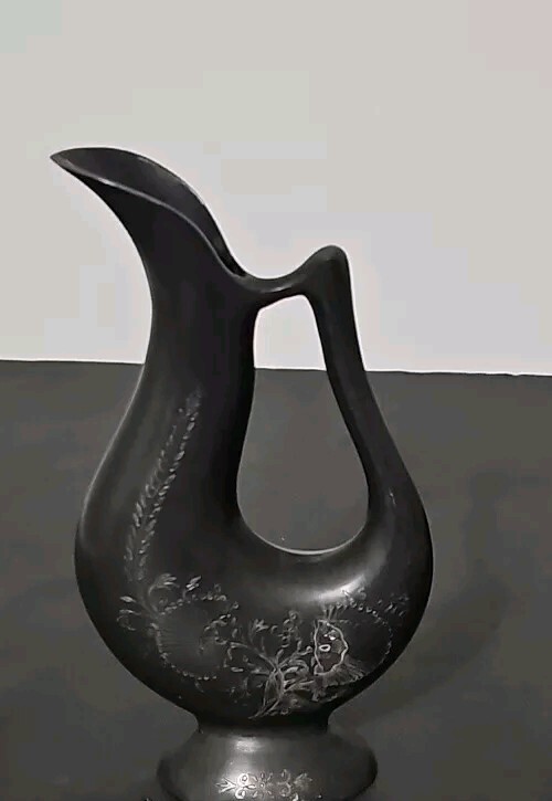 Bidri Jug Black With Silver Inlay. Beautiful.