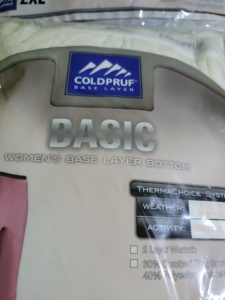 COLDPRUF® Base Layer, Women's Basic Pant – White, 2- Large. Long Underwear