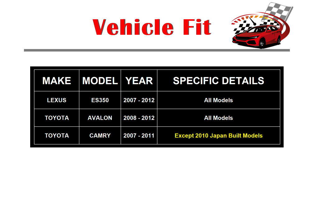 Fit 2007 2008 2009 2010 2011 Toyota Camry Front & Rear Brake Rotors Brake Pads