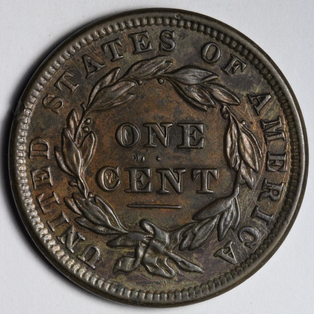 1838 Coronet Head Large Cent AU+ E105 KWNEX