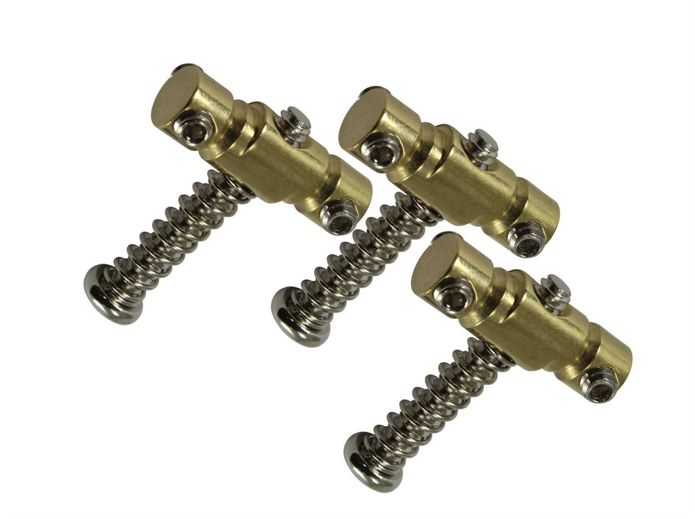 3 Set Compensated Telecaster Saddle - Brass - 1/4" Offset Barrel