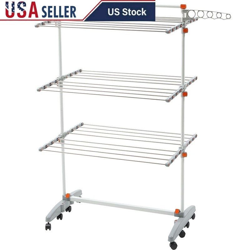 Portable Collapsible Drying Rack Adjustable Laundry Organizer Space Saver New