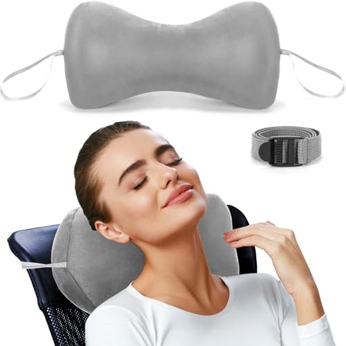 Dog Bone Shaped Chiropractic Neck and Back Pillow for Cervical Support 1 Grey