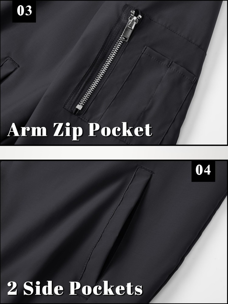 Men's Lightweight Bomber Jacket Spring Fall Thin Casual Coat Full-Zip Work Coats