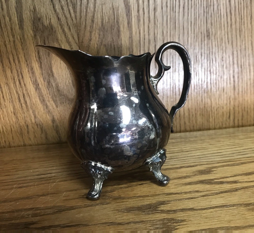 Silver Plate Creamer Pitcher Unmarked Silverplated Cottagecore Serving