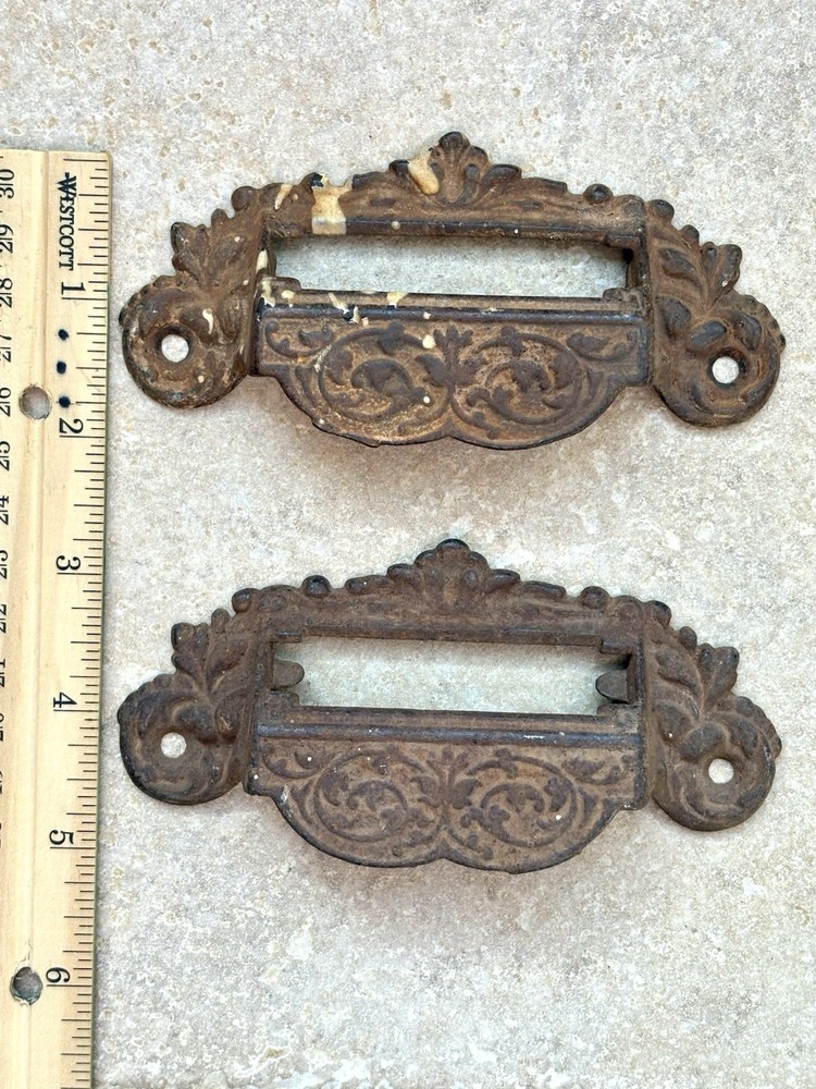 Antique Cast Iron Drawer Pulls Set of 2