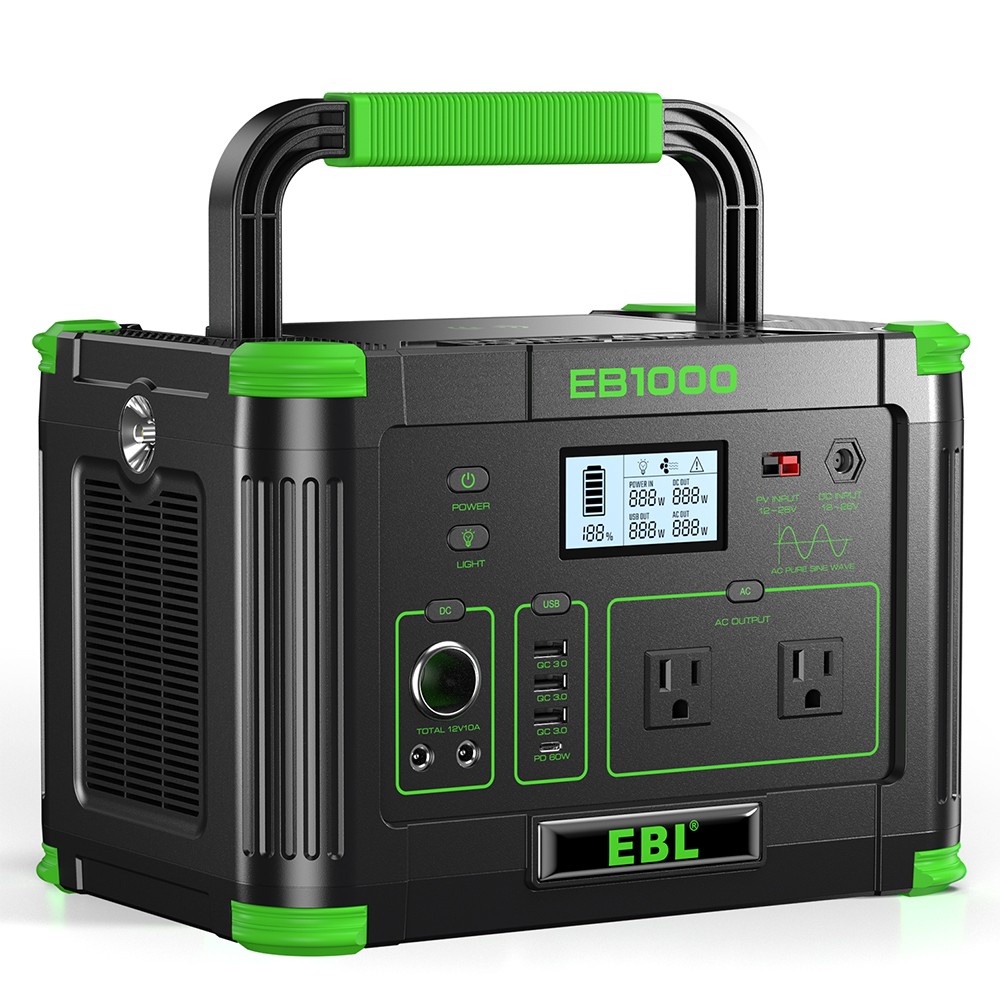 EBL 1000W/999Wh LiFePO4 Lithium Battery Portable Power Station Power Sup⁣ply