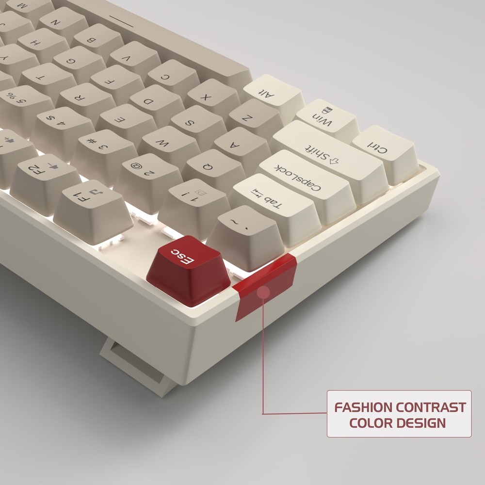 MageGee 75% Mechanical Gaming Keyboard, Brown Switch, LED White Backlit, 87 K...