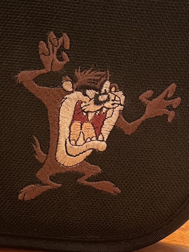 Black 12 CD Case embroidered Tasmanian devil On Front