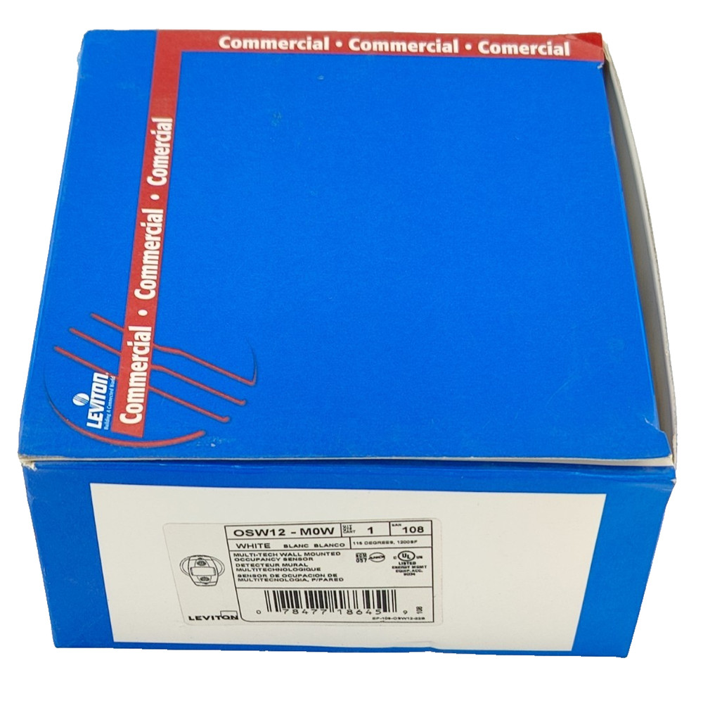 Leviton OSW12-M0W Multi-Tech Wall Mounted Motion Sensor 24VDC