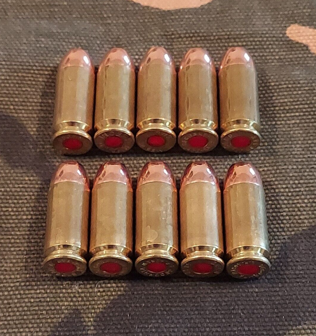 40 S&W SNAP CAPS SET OF 10, BRASS AND FMJ, REAL 200gr WEIGHT!!!