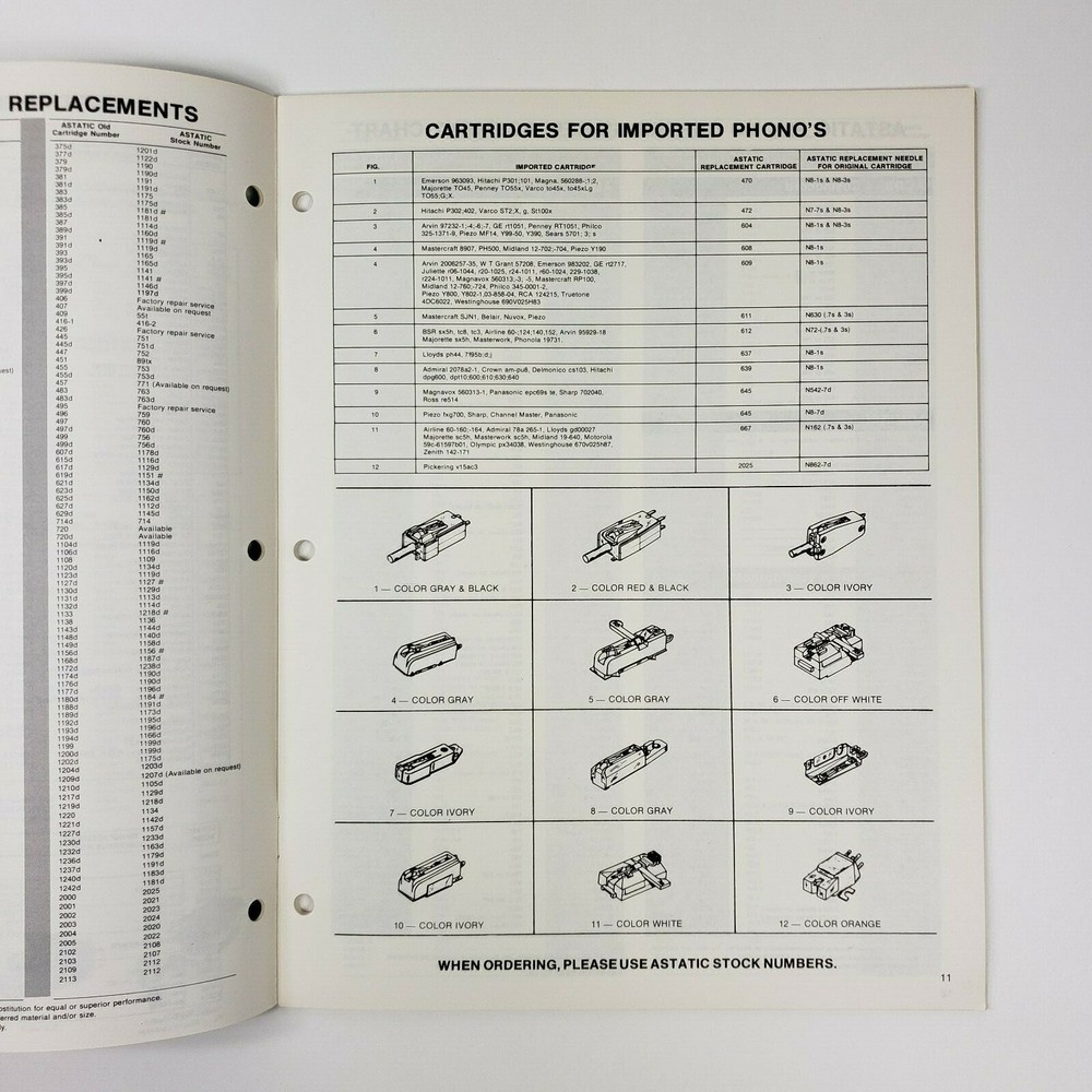 Astatic Cartridges Catalog and Cross Reference 1973 C-73