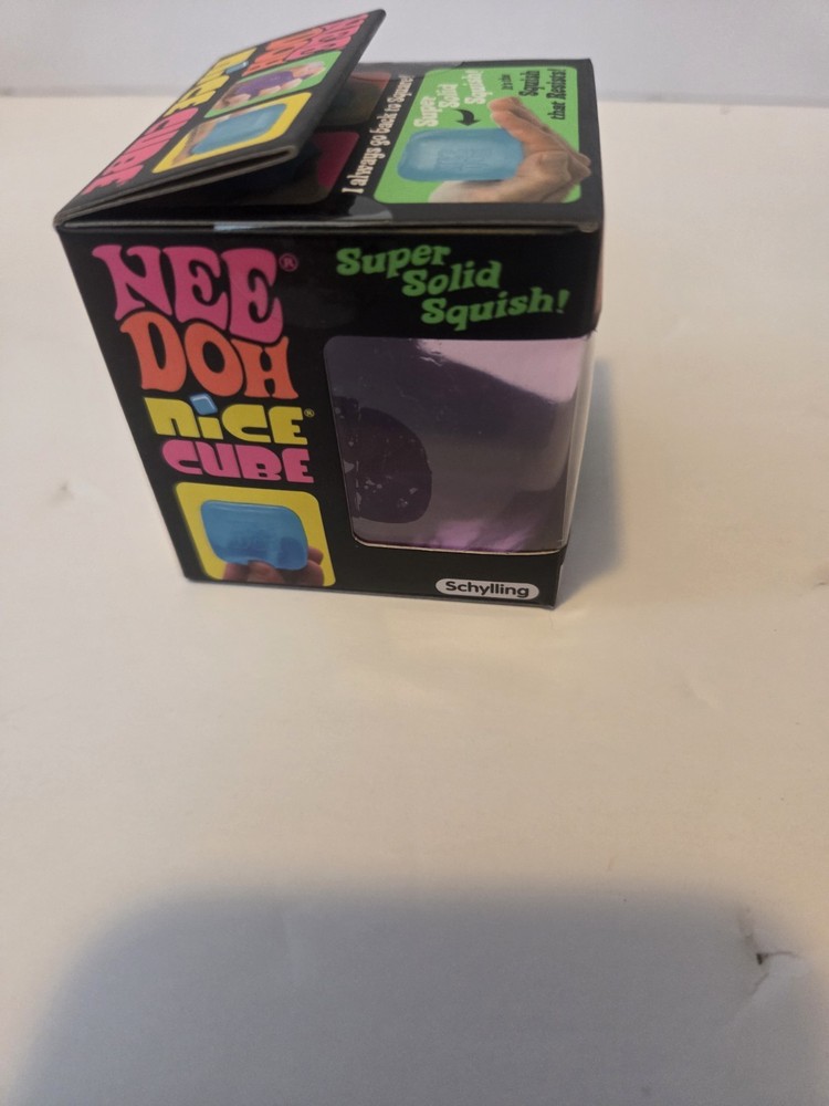 Needoh Nice Cube Purple Sensory Squeeze Toy with Super Solid Squish - 2.25" Cube