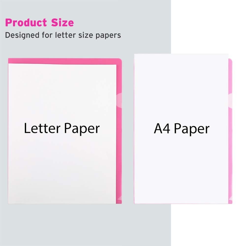 25 Pack Clear Document Folder Project Pockets, Clear Plastic Folders Letter S...