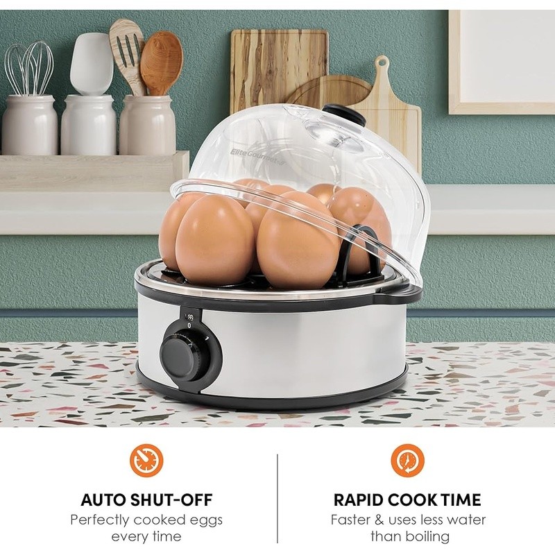 Egg Cooker Easy to Use Hard Soft Boiled Steamer Timer Compact Kitchen Gadget