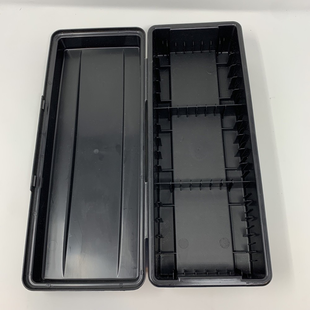 ALPHA Cassette Hard Plastic Storage Case Stackable Holds 15-24 Tapes Black 🇺🇸
