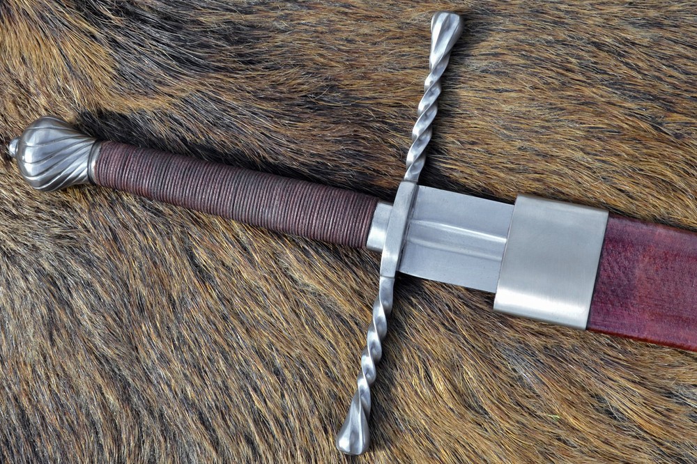 Bastard combat sword with sheath