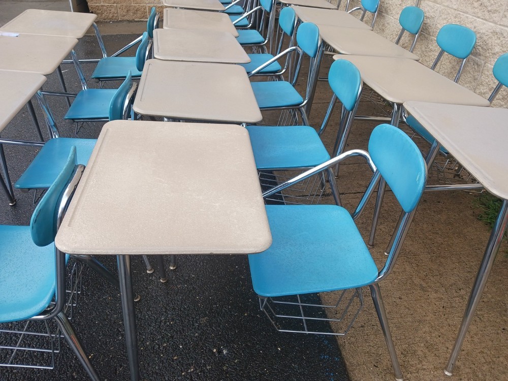 Closeout CLASSROOM COMBO used STUDENT DESKS.