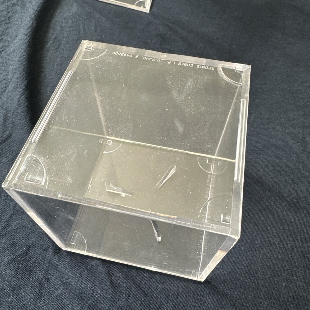 Baseball Display Case (4 Pack), UV Protected Acrylic Square Baseball Holder,