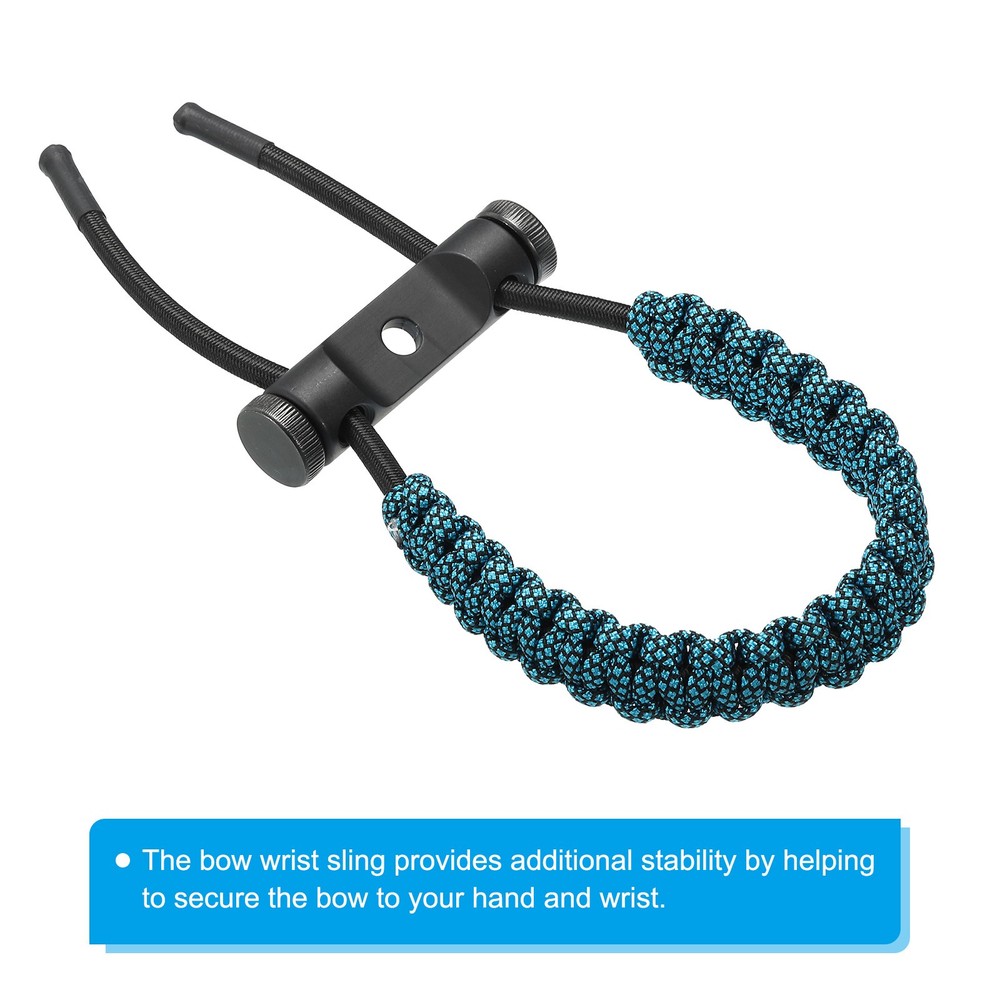 Archery Bow Wrist Sling, Adjustable Compound Braided Wrist Strap, Blue Pattern