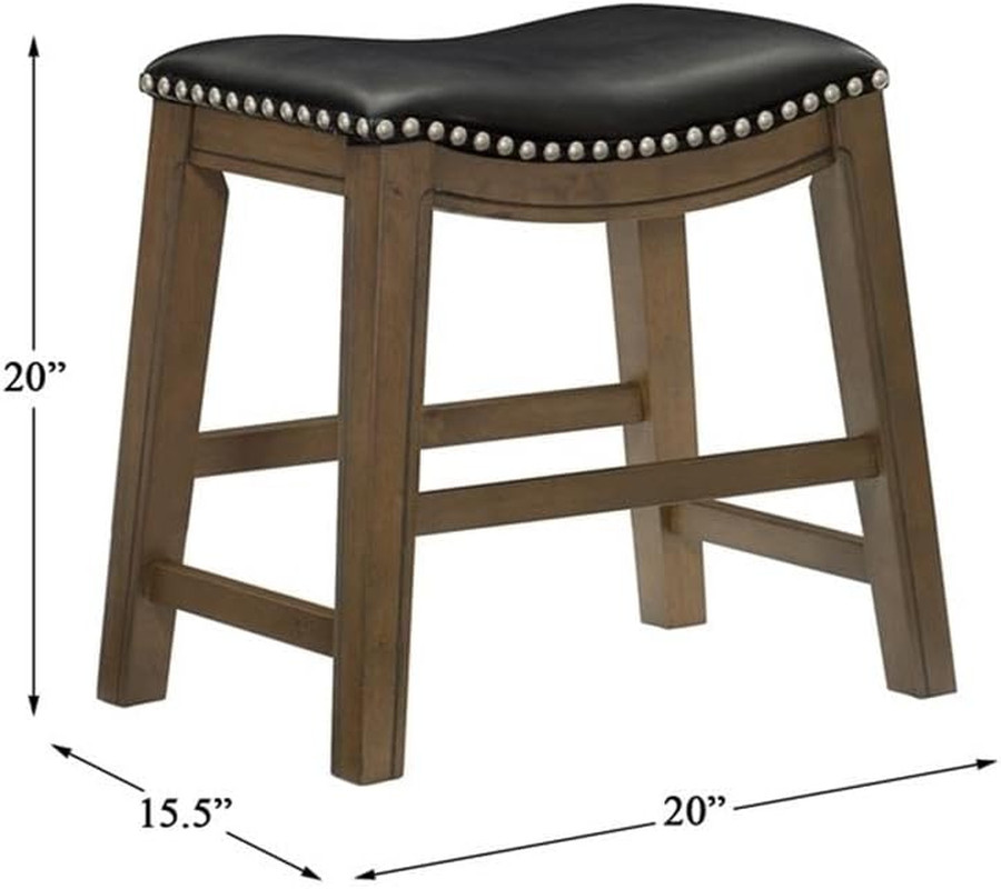 Ordway Solid Wood Saddle Height Dining Stools - Versatile Black Kitchen Seating