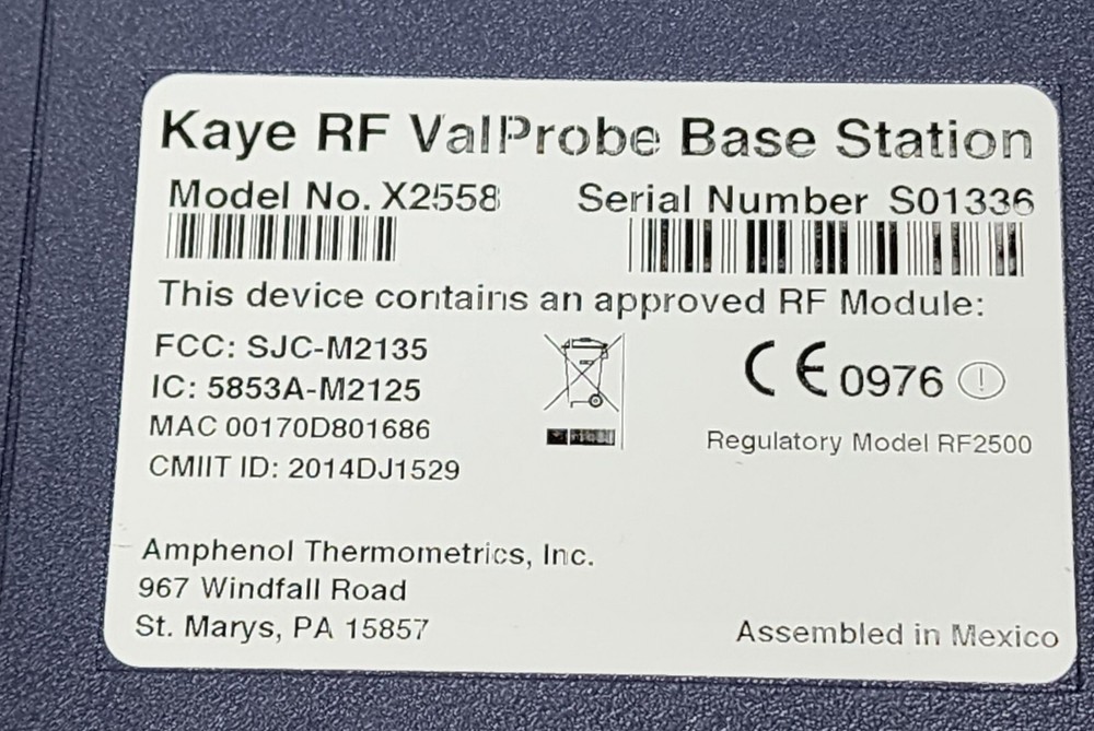 Kaye X2558 RF ValProbe Sensor Base Station