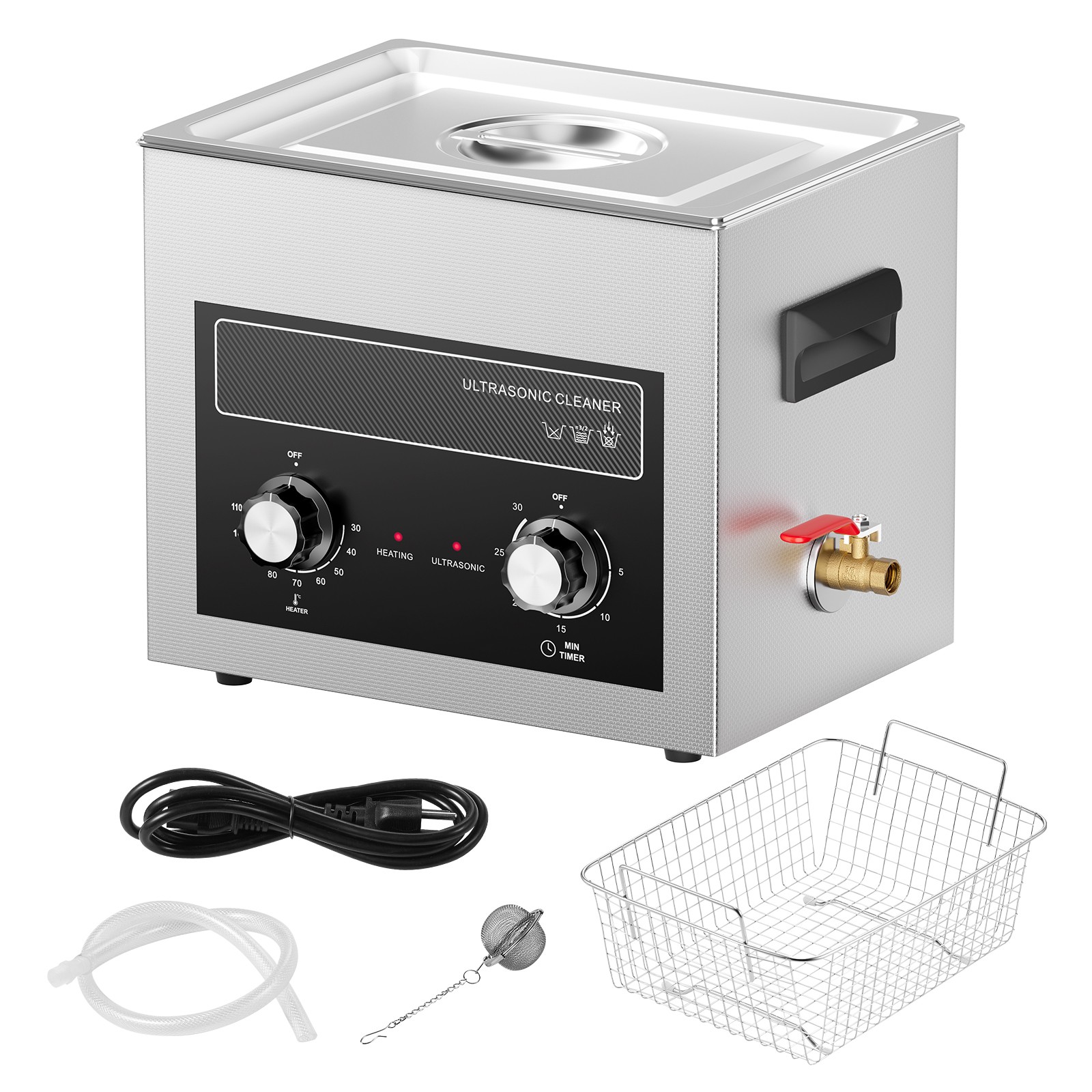 10L Ultrasonic Cleaner with Heater Timer & Basket Digital Sonic Machine