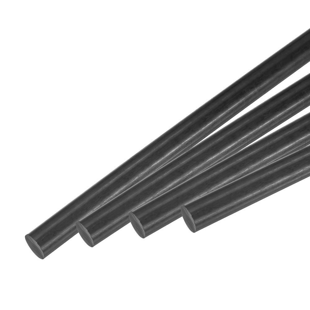 4Pcs ABS Plastic Rods, Diameter 10mm Length 400mm Black Stick Solid Bar
