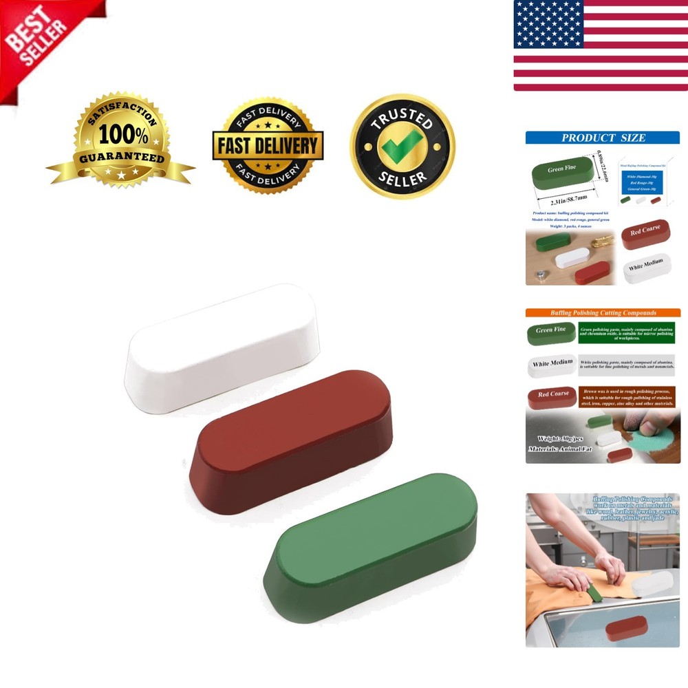Metal Buffing Polishing Compound Kit,Buffing Wheel Compound Including White D...