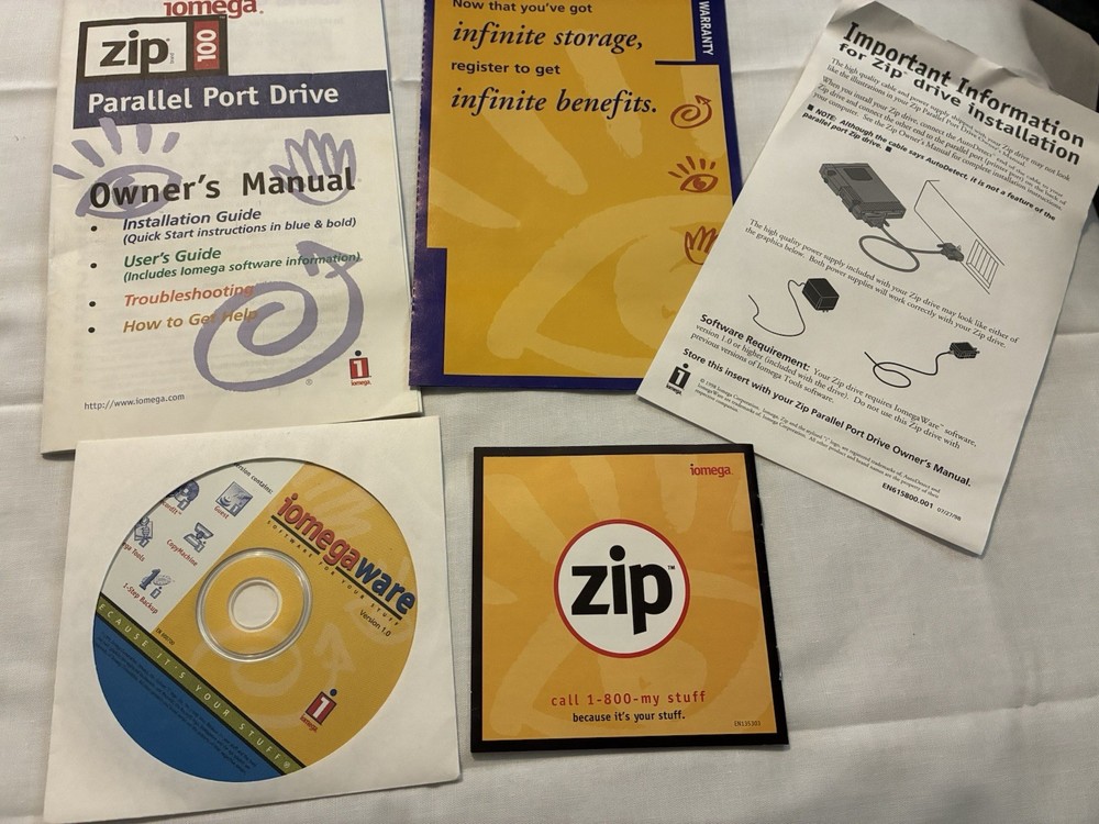 Iomega Zip 100 Parallel Port External Drive #10919 with Box